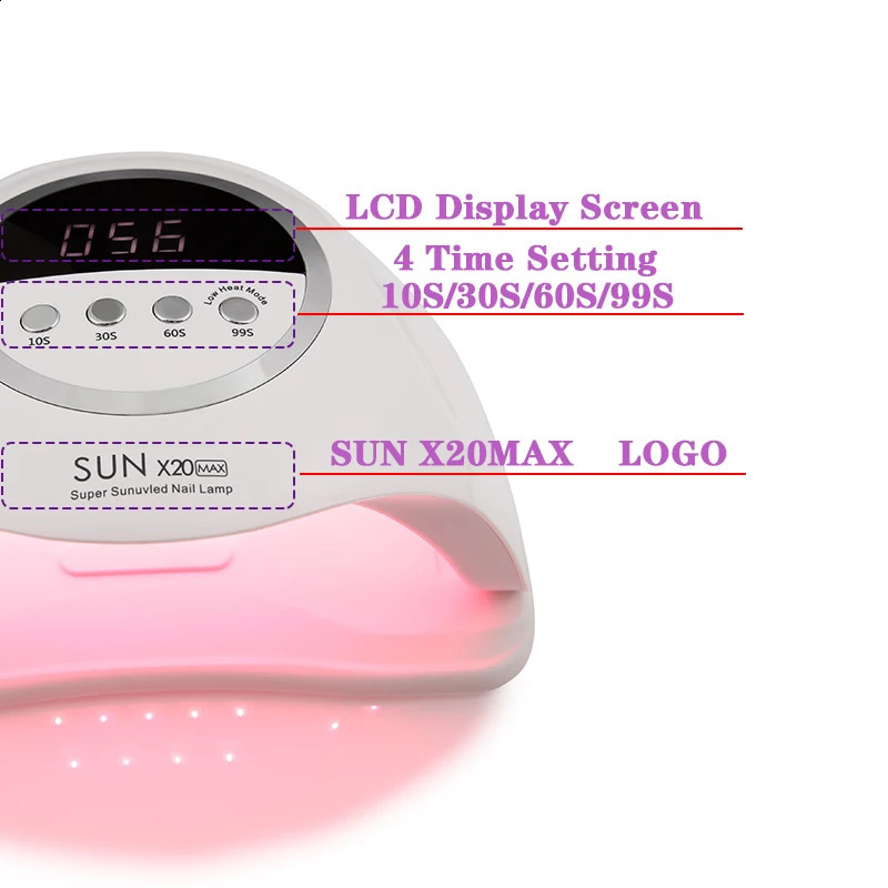SUN X20MAX UV LED Nail Lamp 72LEDS Gel Polish Curing Manicure with Auto Sensor 4 Timer Professional Nails Light Salon Tools 260518 - view 5