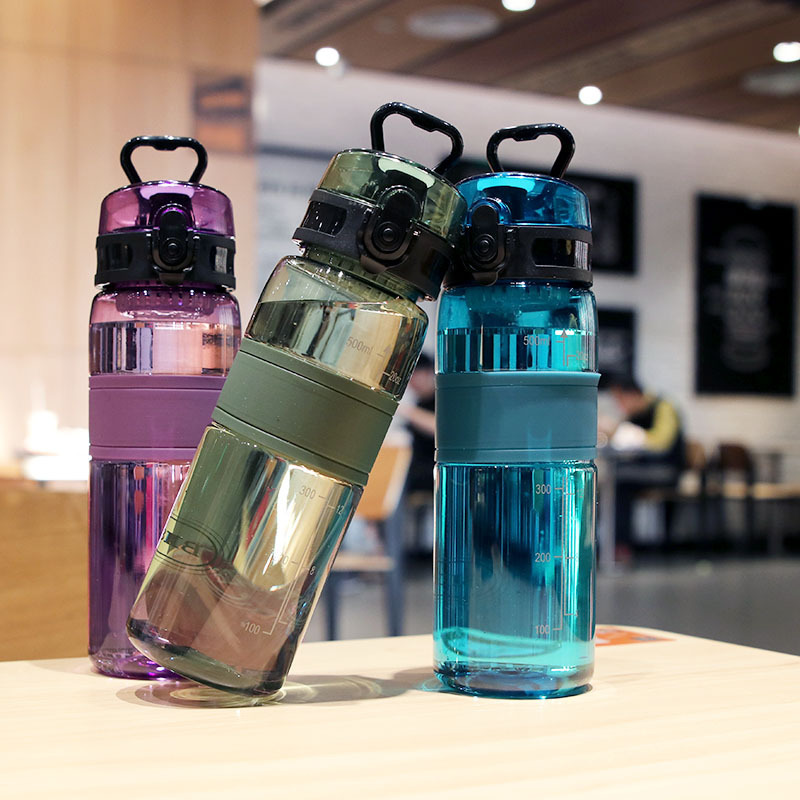 Portable Sports Water Bottle For Students Anti Fall Scale Filter Large Capacity Plastic Cup