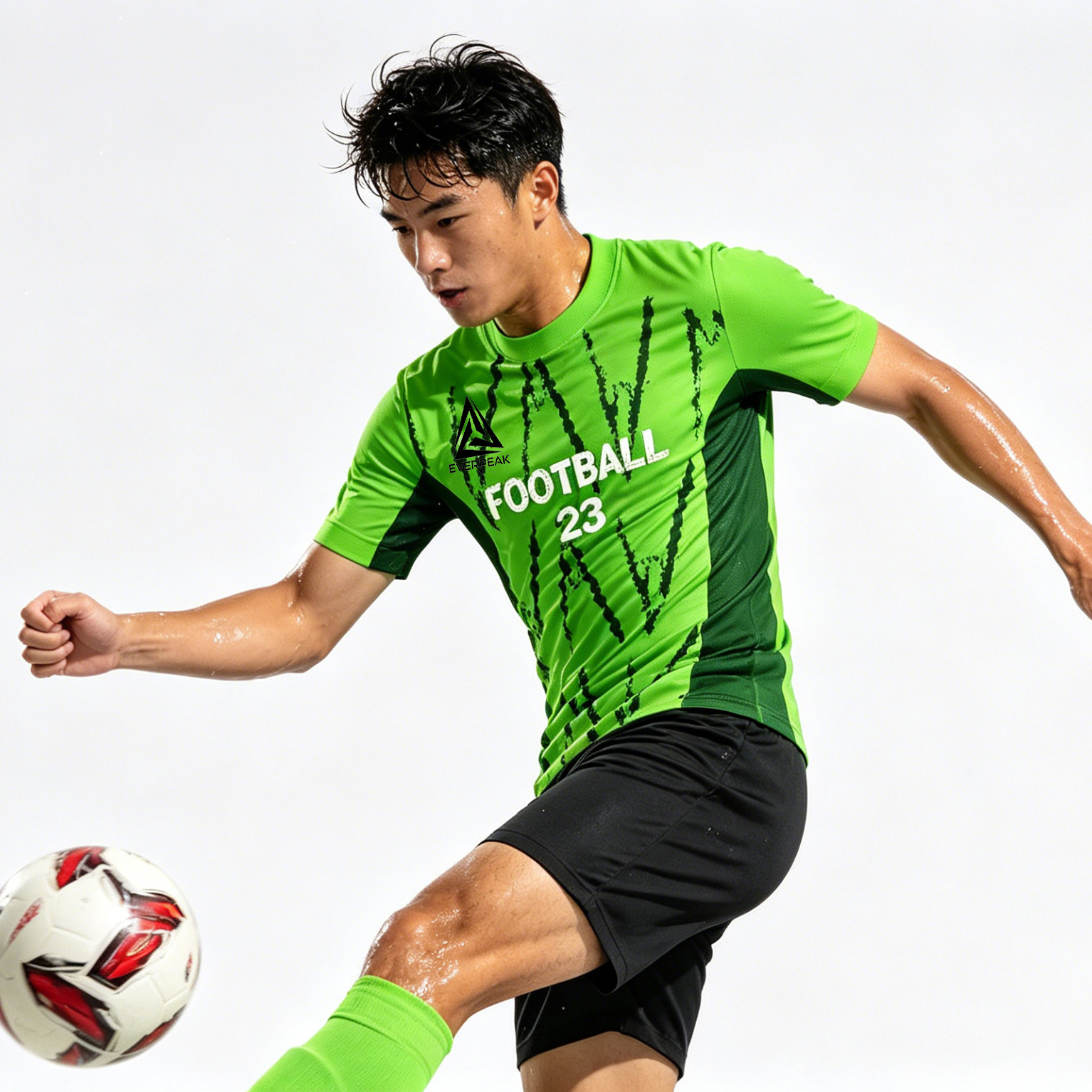 Custom Diagonal Line Soccer Jersey Set Men Quick Dry Football Uniform with Shorts Customizable Team Name Number Logo for Sports - view 6