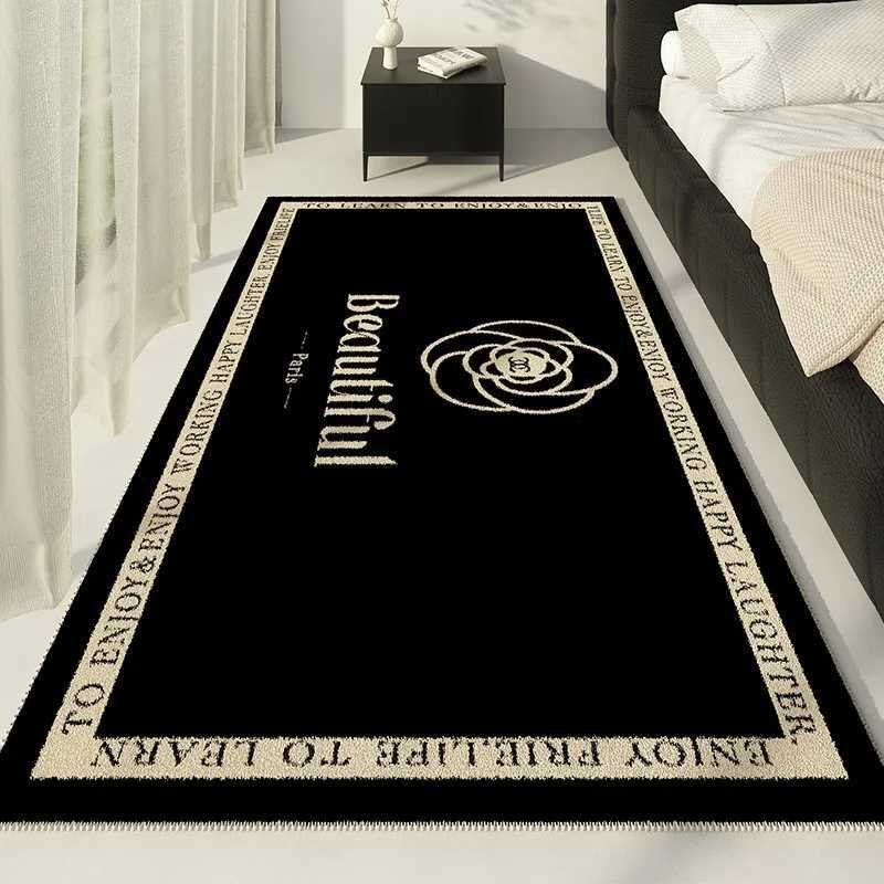 VIKAMA French Light Luxury Black And White Living Room Carpet Superior Bedroom Bed Dirt Resistant Carpet Home DecorationJ260519 - view 6