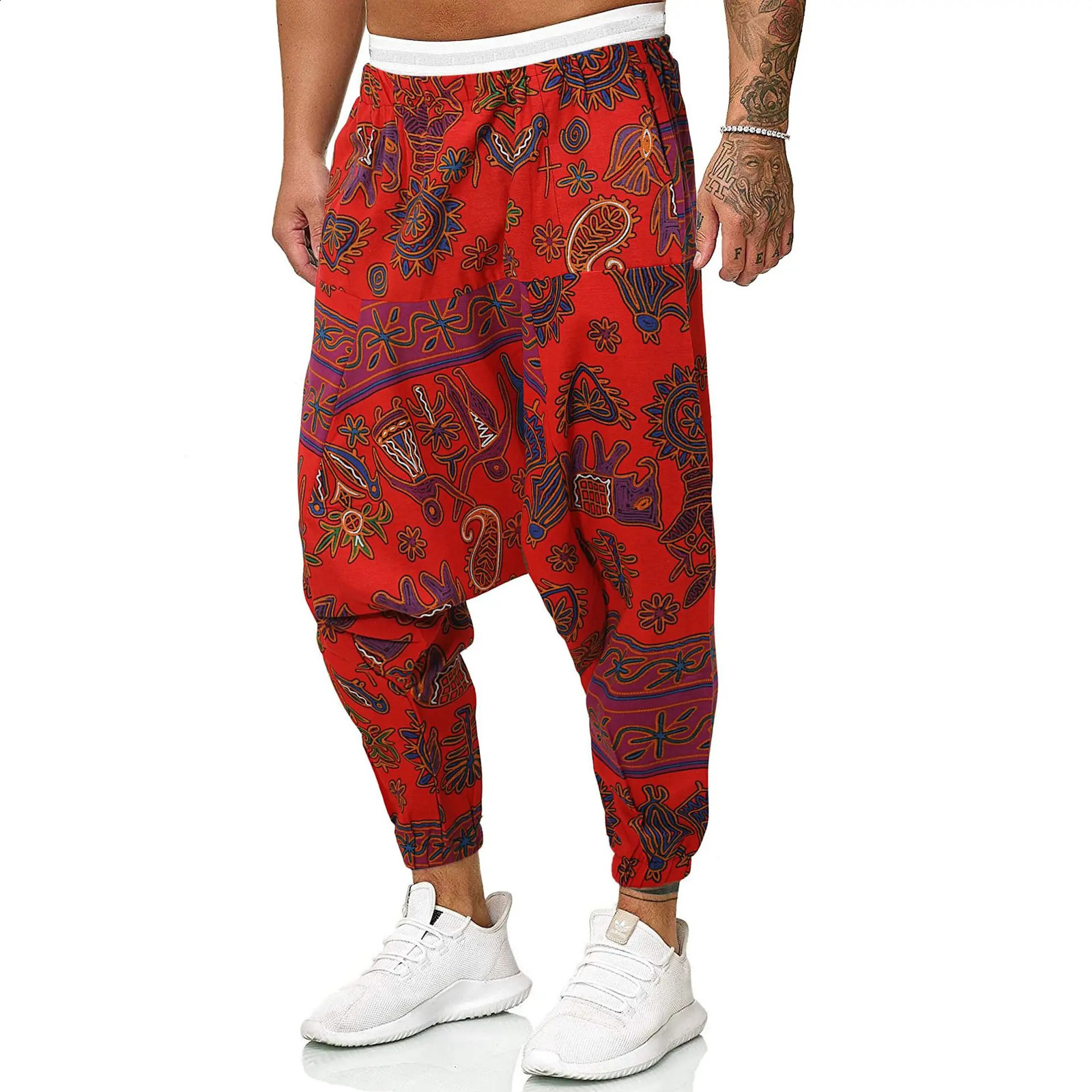 Summer Men Hippie Baggy Boho Yoga Harem Pants Dizziness African Pattern Print Sweatpants Male Casual Hip Hop Bloomers Pants 260519