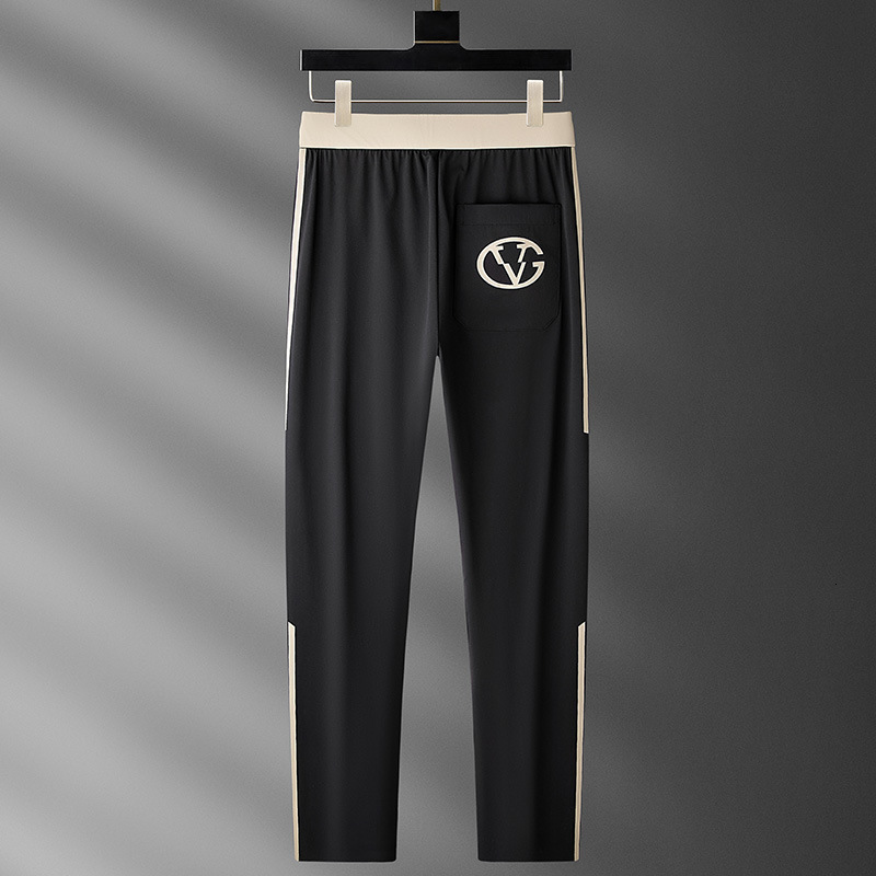 Luxury Brand Designer Ice Silk Quick Dry Side Stripe Panel Back Pocket Circle Letter Print Slim Straight Fit Athletic Pants 2026 Casual Versatile Dail