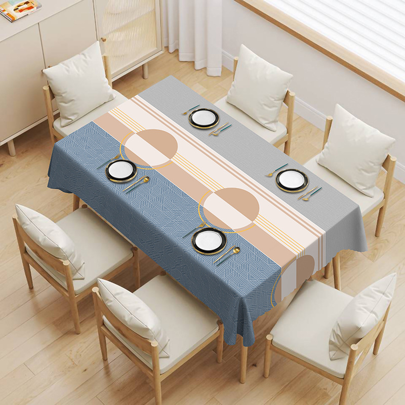 YL-38671 Custom Premium Tablecloth - Waterproof, Oil-proof, Wash-free, Heat-resistant, Thickened PVC, Simple Home Coffee Table Cloth