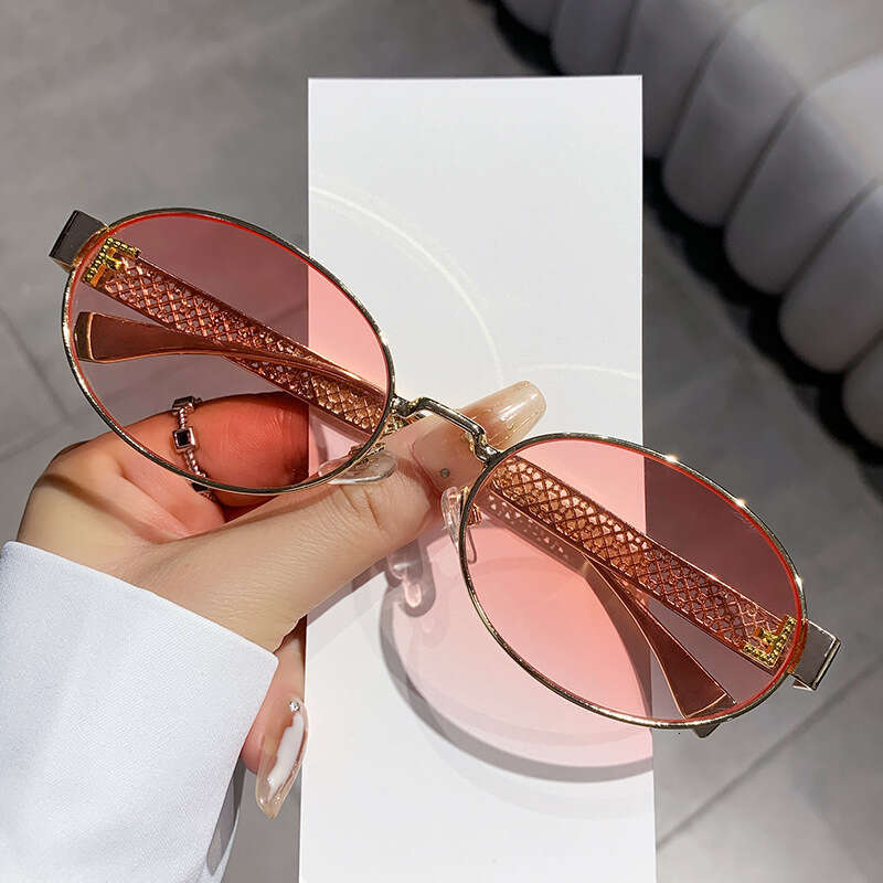 Luxury Brand Designer Sunglasses Frameless Cut Edge Diamond-Studded Sunglasses For Women Letter F, Oval Sunglasses, Sun Protection Glasses With Hollow
