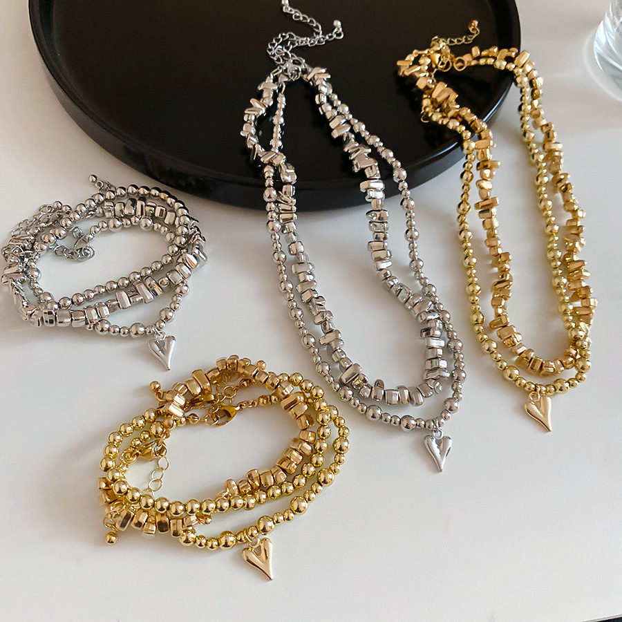 European American cross-border acrylic round bead bracelet necklace set, fashionable simple style, versatile and stylish accessories for women - view 8