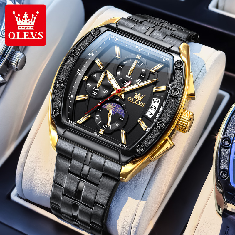 Designer Watches Luxury Watches Steel Bracelet Men's Watches Barrel-shaped Quartz Watches Luminous Men's Watches