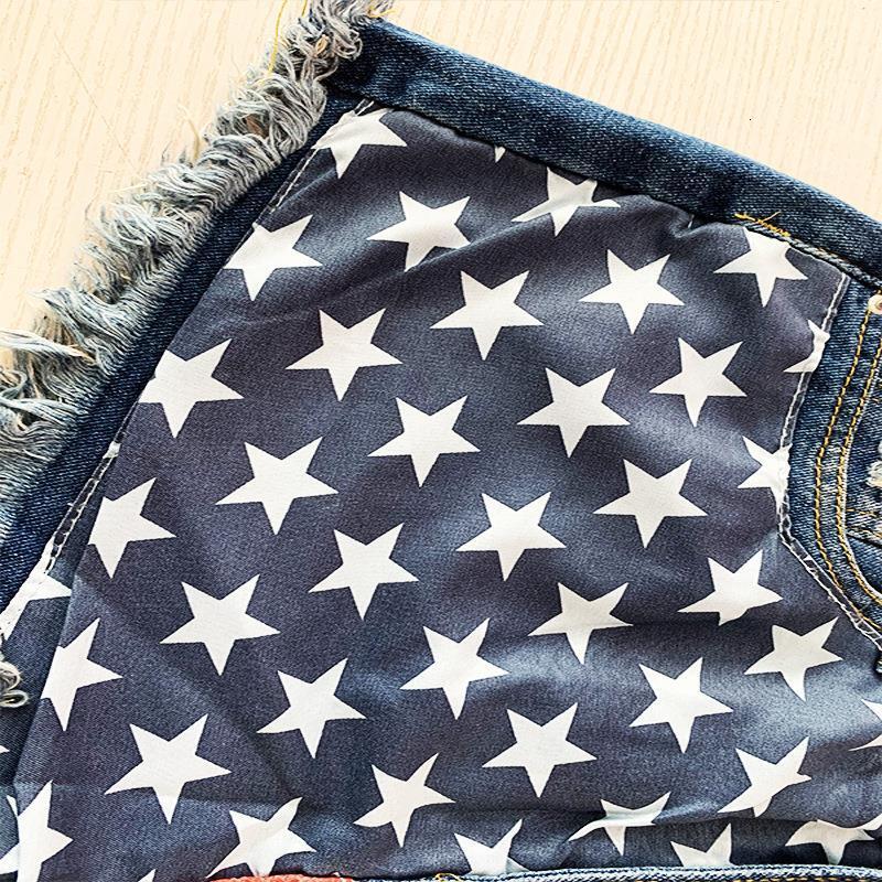 Star Print Sexy Fringe Designer Denim Pants Luxury Retro Basic Women's Casual Pants Trendy Outdoor High-waisted Painted Washed Distressed Denim S
