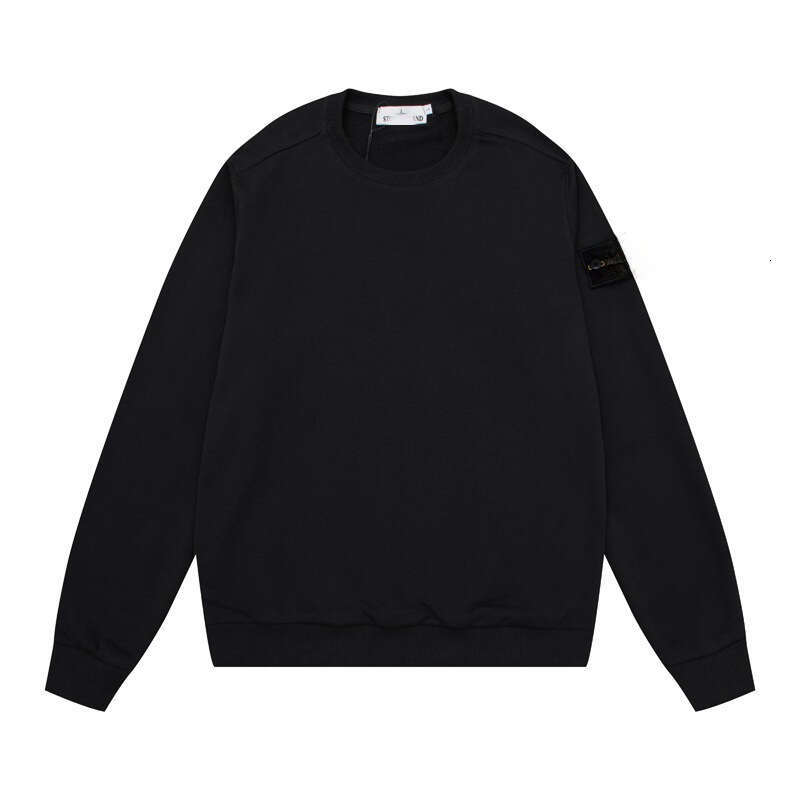 Classic Solid Color Round Neck Badge Long Sleeve Sweatshirt Designer stone jacket mens hoodie jumper badge sweatshirt hoodie men cargo pants Pullover 