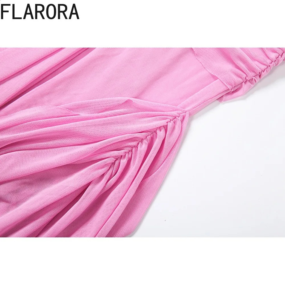 FLARORA Elegant Ruched 2 Piece Sets Woman LowNeck Backless Camisole TopsElastic Waist Long Skirts Midnight Prom Party Outfits 260625 - view 7