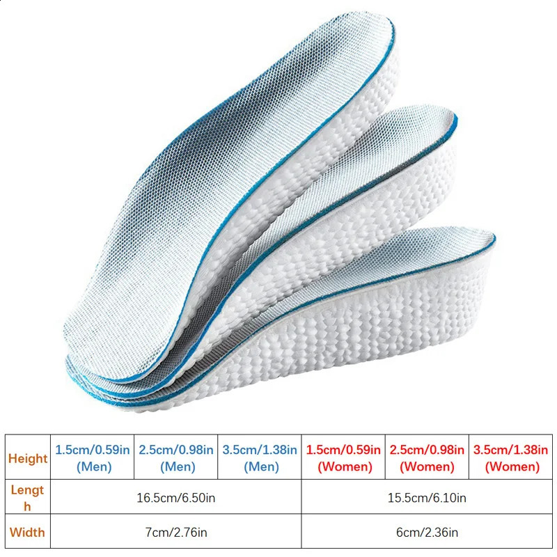 15cm 25cm 35cm Arch Support Height Increase Insoles Soft Half Insole for Men Women Feet Arch Support Orthopedic Shoes Pads 260625 - view 3