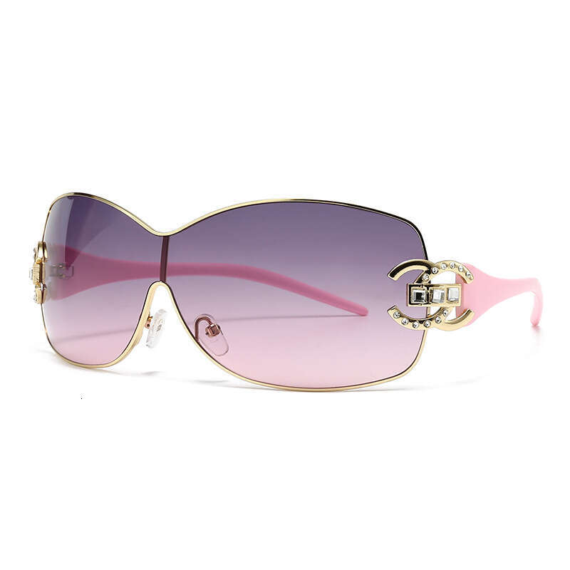Premium Luxury Designer Brand Sunglasses 81052 European And American Fashion Metal Frameless Women's Designer High-End Sunshade Sunglasses Street