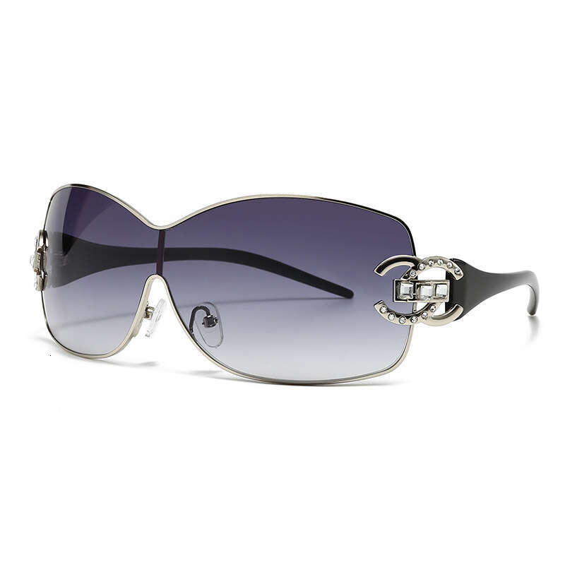 Premium Luxury Designer Brand Sunglasses 81052 European And American Fashion Metal Frameless Women's Designer High-End Sunshade Sunglasses Street