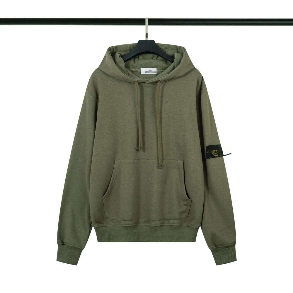 Classic Solid Color Round Neck Badge Long Sleeve Sweatshirt Designer stone jacket mens hoodie jumper badge sweatshirt hoodie men cargo pants Pullover 