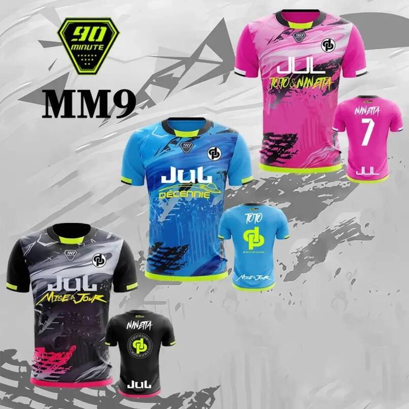 MM9 football shirt, JUL model, 90-minute duration, 3D printed, men's t-shirt style, quick-drying, breathable, suitable for outdoor activities, st