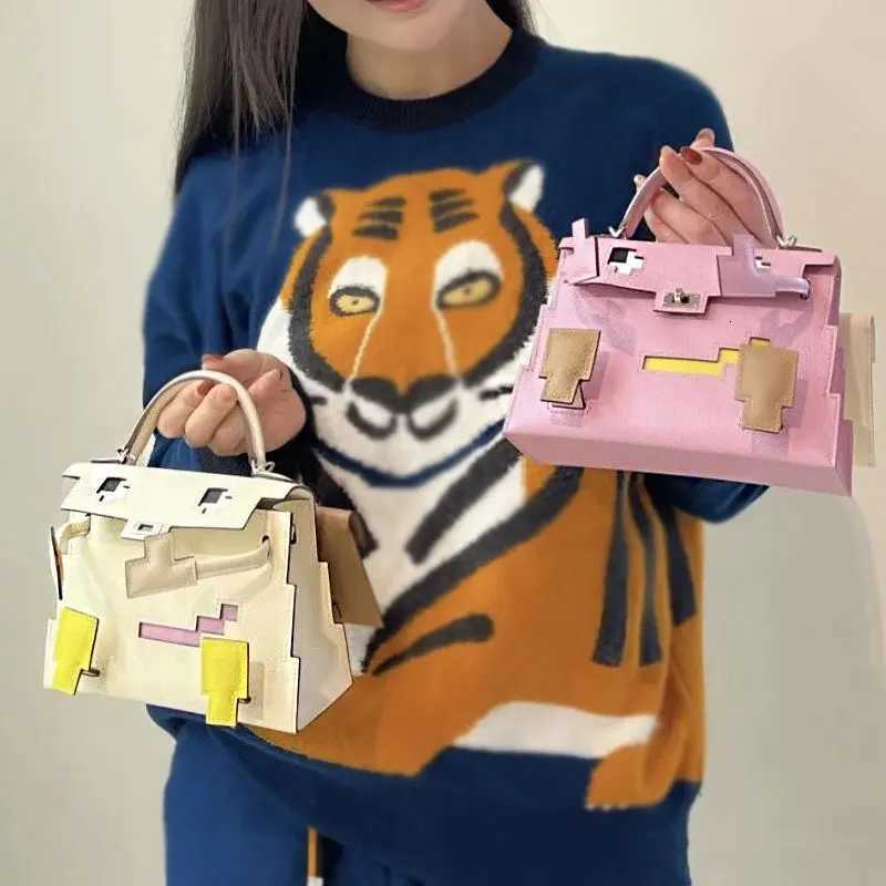 Womens Mosaic Robot Vintage Lock Famous Designer Brand Luxury Aesthetic Y2k Messenger Square Shoulder Crossbody Bag Female SaleT260519