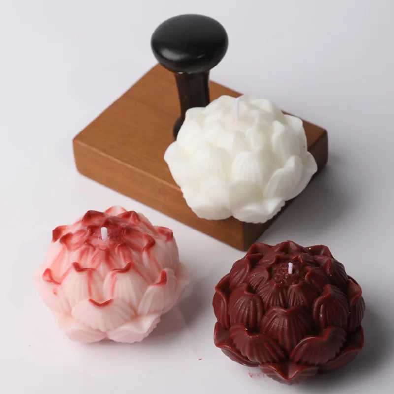 1pc New Lotus Aromatherapy Candle Flower Shaped Low Temperature Candle Fragrance Home Interior DecorationJ260519