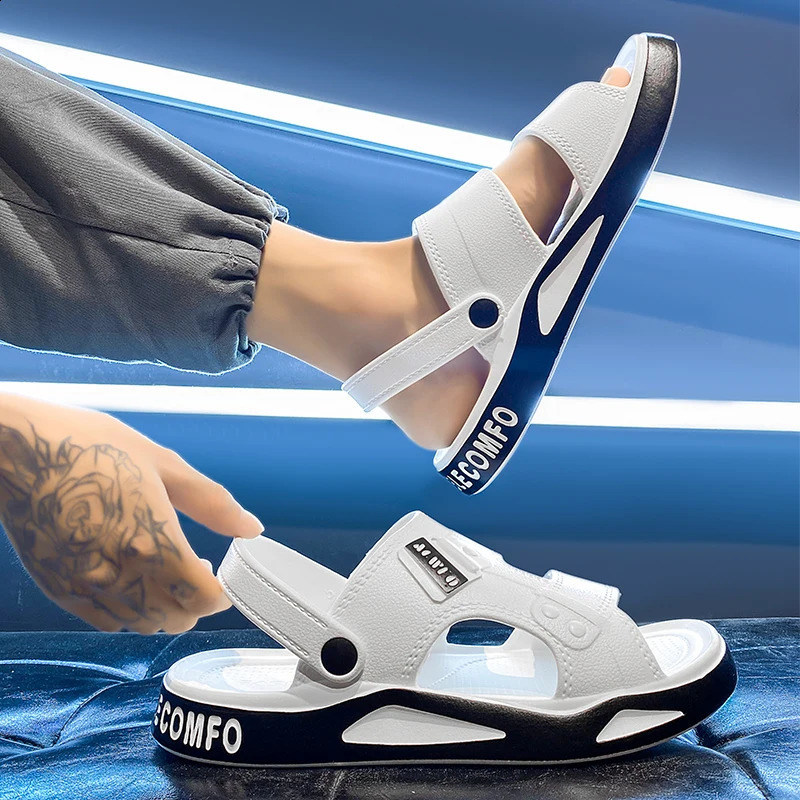 Mens Slippers Summer Sandals EVA Light Adult Thick-soled Beach Shoes Non-slip Open-toe Sandals for Outdoor 260625 - view 3