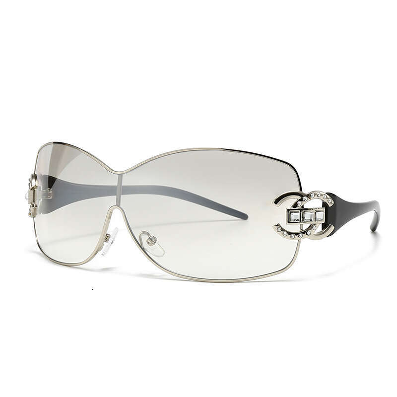 Premium Luxury Designer Brand Sunglasses 81052 European And American Fashion Metal Frameless Women's Designer High-End Sunshade Sunglasses Street