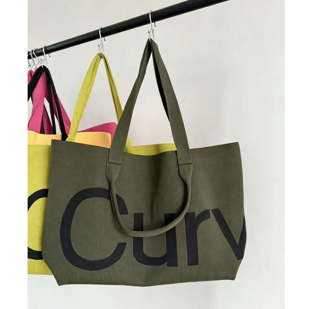 New Model Simple Large Capacity Shoulder-Back Casual Travel Handbag for Ladies - Ladies' Style Curved Letter Canvas Travel Bag