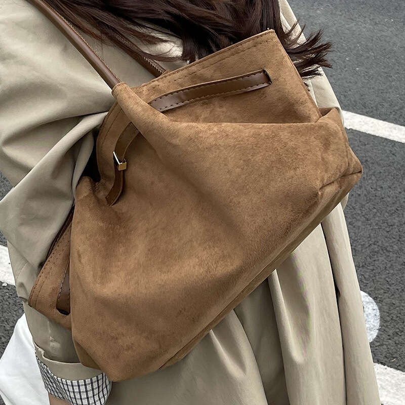 Autumn New Fashionable Frosted Handbag Simple Retro Green Underarm Large Capacity Commuting Bag - view 5