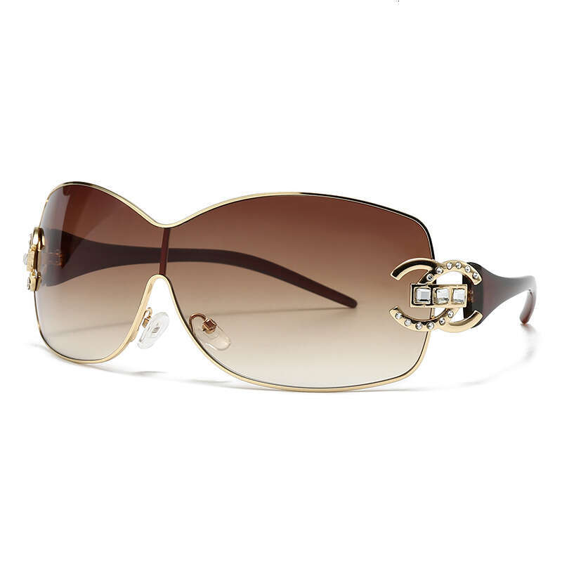 Premium Luxury Designer Brand Sunglasses 81052 European And American Fashion Metal Frameless Women's Designer High-End Sunshade Sunglasses Street