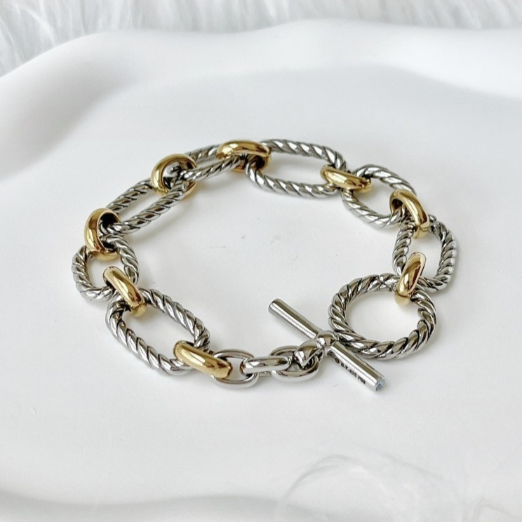 Bracelet designer Men Double Twisted Cable Wire Bracelet Charm Sliver Women Platinum Plated Color Ring Opening Jewelry