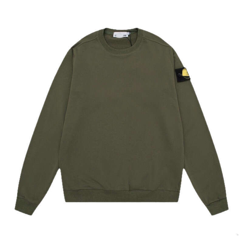 Classic Solid Color Round Neck Badge Long Sleeve Sweatshirt Designer stone jacket mens hoodie jumper badge sweatshirt hoodie men cargo pants Pullover 