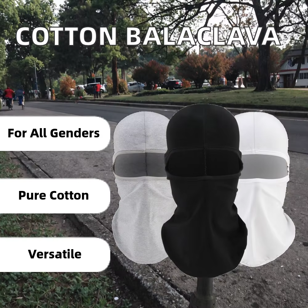 100% cotton plain blank plaid ski mask headgear custom Logo unisex outdoor sports multifunctional lightweight breathable riding mask motorcycle headge