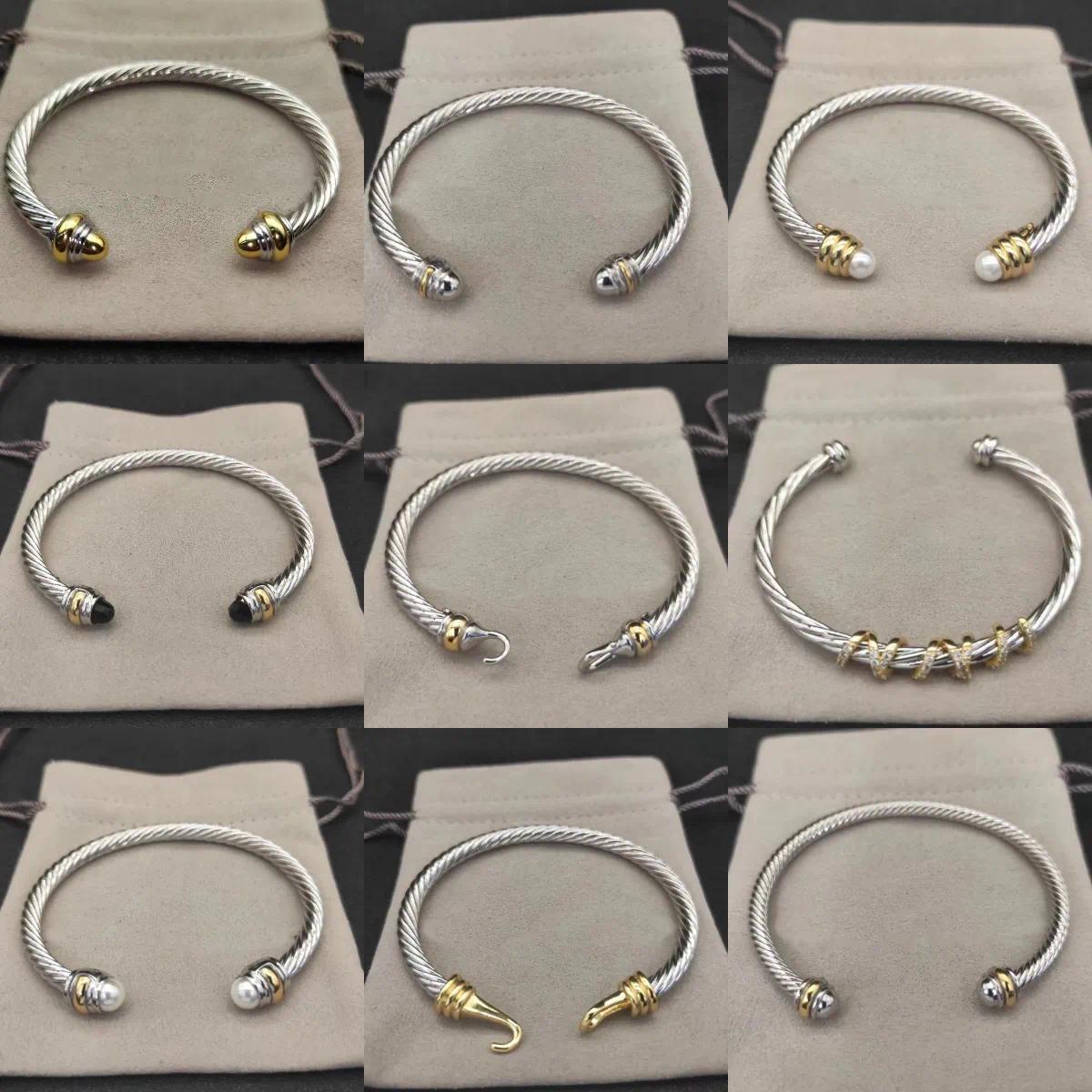 Bracelet Women Luxury Twisted Open Cuff Bangle Cable Designer Woman Retro Jewelry Classic Men Plated Silver Bangles