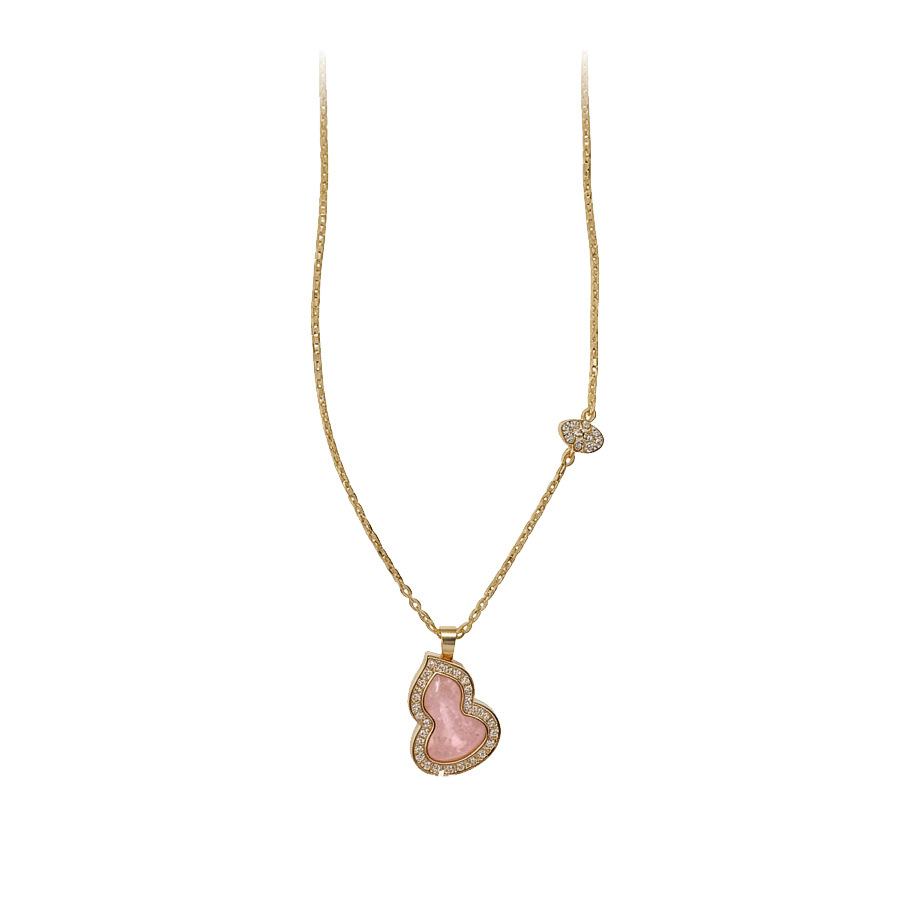 18k real gold plated zircon gourd necklace, light luxury with a high-end feel, exquisite collarbone chain - view 9