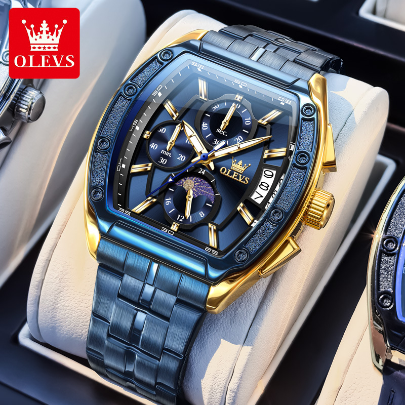 Designer Watches Luxury Watches Steel Bracelet Men's Watches Barrel-shaped Quartz Watches Luminous Men's Watches