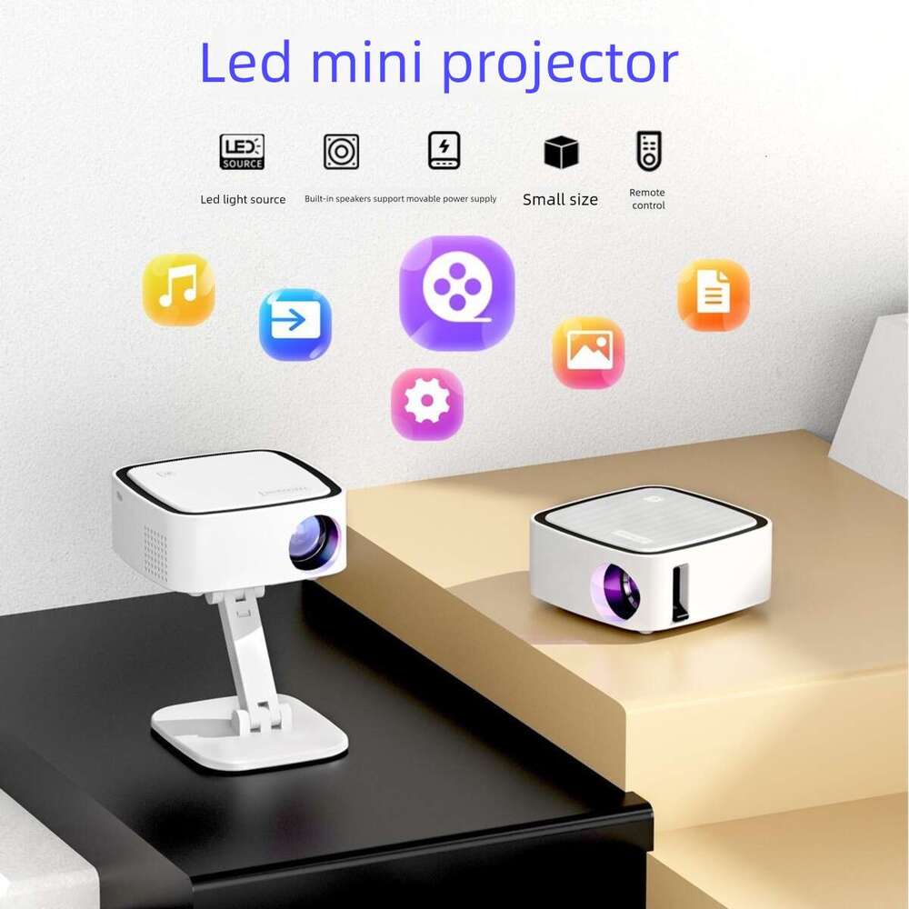 New T3 Gimbal Projector Ultra HD Portable Wireless Phone Screen Cast Home Bedroom Projector