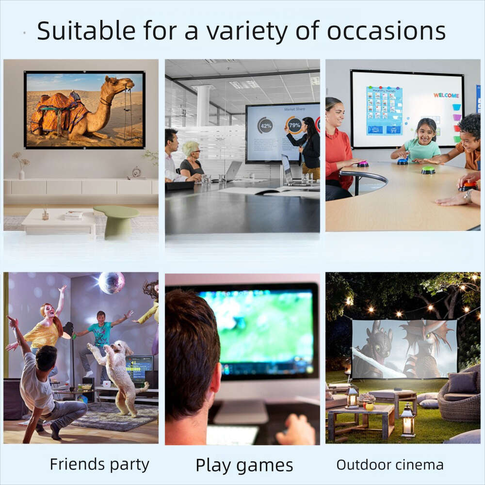 Foldable Polyester Soft Projector Screen 100 Inch 120 Inch HD Home Outdoor Projection Screen