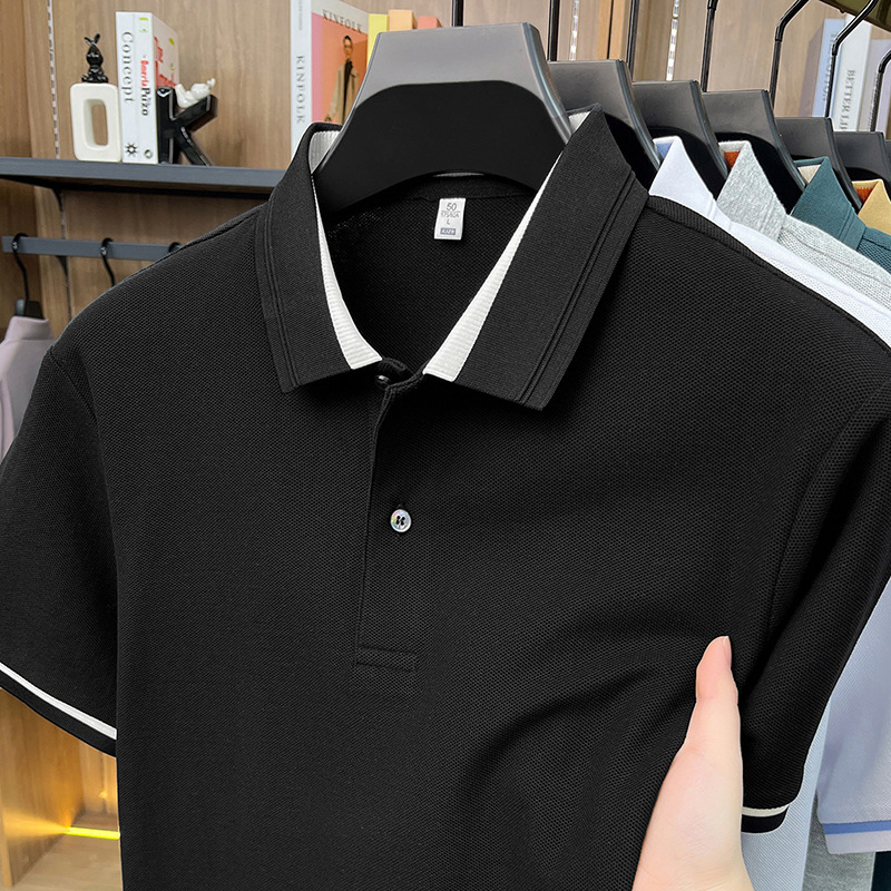 Men's Polos High End 100% Cotton Short Sleeve T-shirt Lapel Top 2026 Summer Fashion Casual Polo Shirt