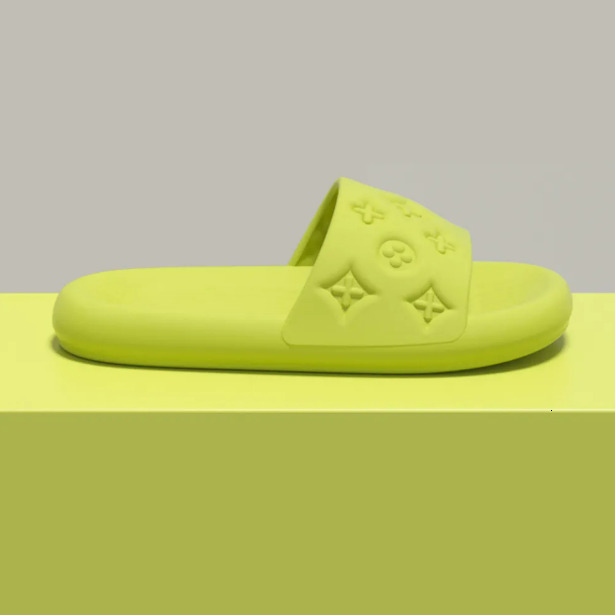 summer ultra soft comfortable home and bathroom flat slippers couple printed sandals for women men anti slip fluorescent green hot sale