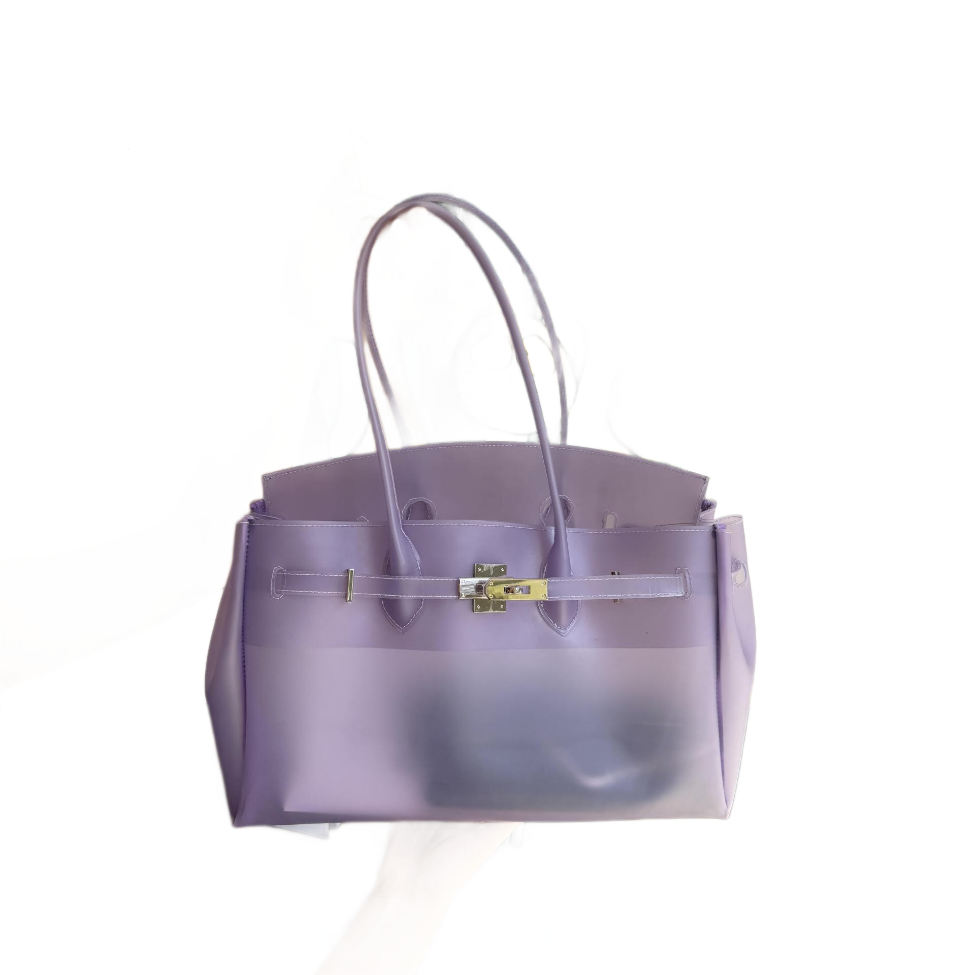 New Korean-style jelly cross-border sales, transparent tote bag for women, large-capacity shoulder bag, fashionable and versatile commuter handbag