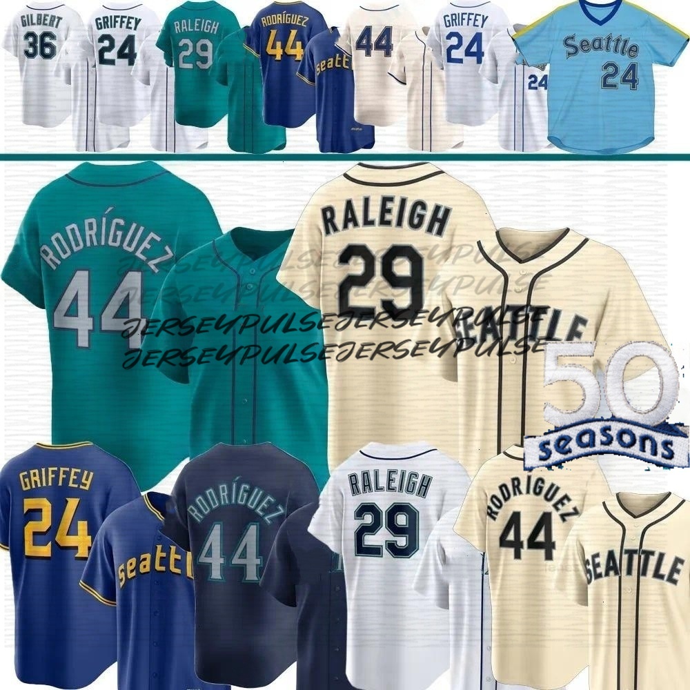 SeattleS Mariners Baseball Jersey 44 Julio Rodriguez Cal Raleigh Randy Arozarena Josh Naylor George Kirby Bryan Woo Luis Castillo Logan Gilbert JP Cra