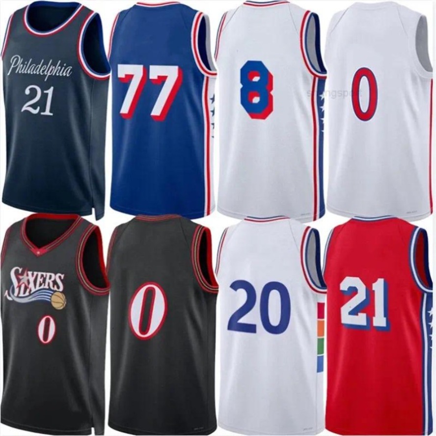 76 Basketball Jerseys Tyrese Maxey VJ Edgecombe Allen Iverson Paull George Joell Embiid Jersey Kelly Oubre Jr Jared McCain Andre Drummond Retro City J