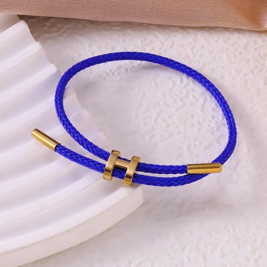 Designer Luxury Jewelry New Stainless Stee Gold-plated Shaped Buckle Bracelet Adjustable 3D Hard Gold Titanium Steel Waterproof And Sweatproof H Buckl