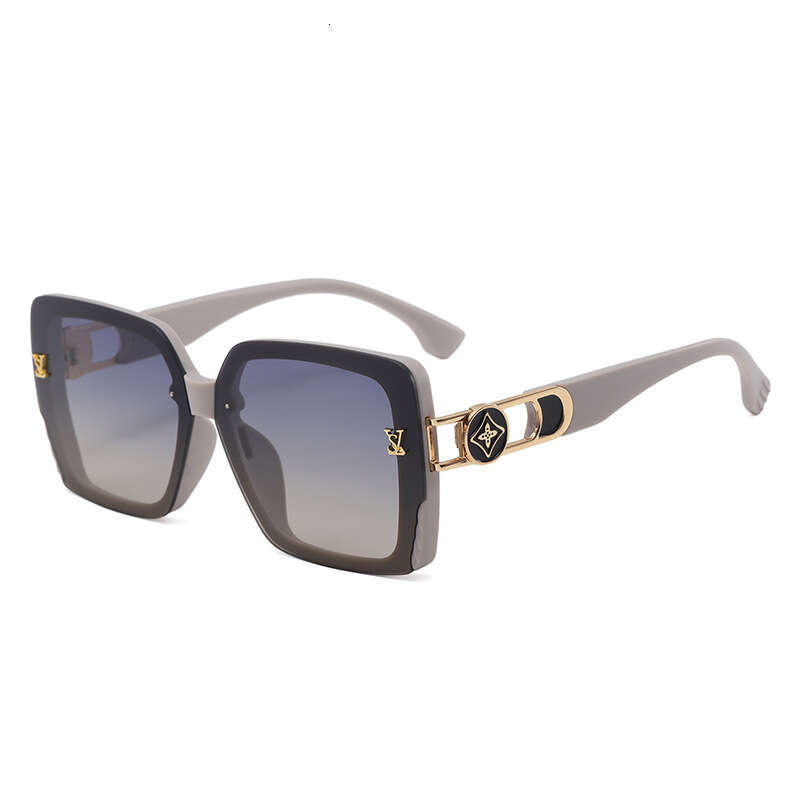 Luxury Brand Designer Sunglasses 25 New In Stock Fashionable Light Luxury Women's High-End Retro Trendy Square Face-Slimming Large Frame Sunglass