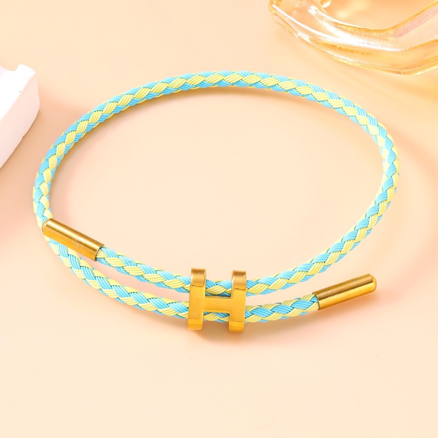 Designer Luxury Jewelry New Stainless Stee Gold-plated Shaped Buckle Bracelet Adjustable 3D Hard Gold Titanium Steel Waterproof And Sweatproof H Buckl