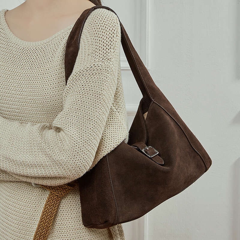New Retro High End Matte Texture Genuine Leather Underarm Bag Women Large Capacity Casual Shoulder Tote Handbag SENYY
