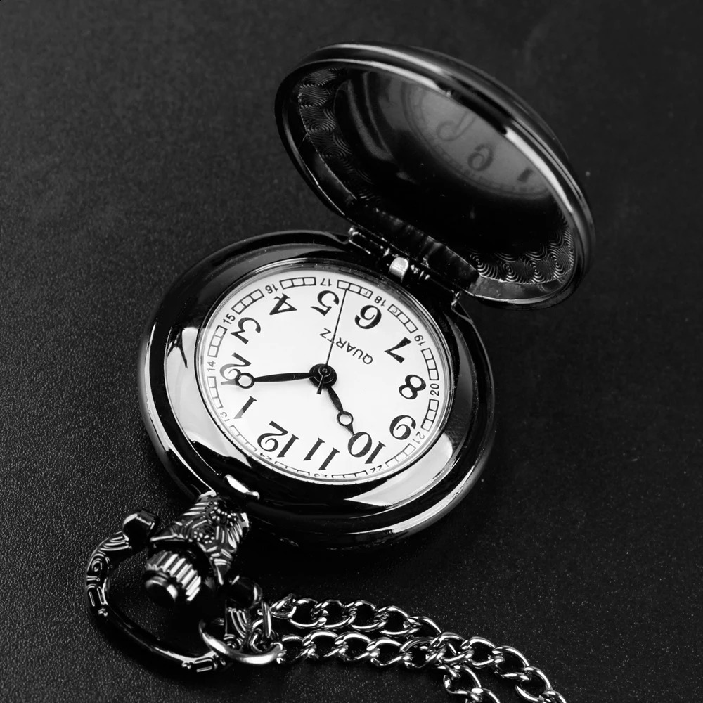 Vintage Theme Unique Gifts Vintage Arabic Numerals Quartz Pocket Watch Necklace Pendant Clock Chain Men Gifts for Boys 260519