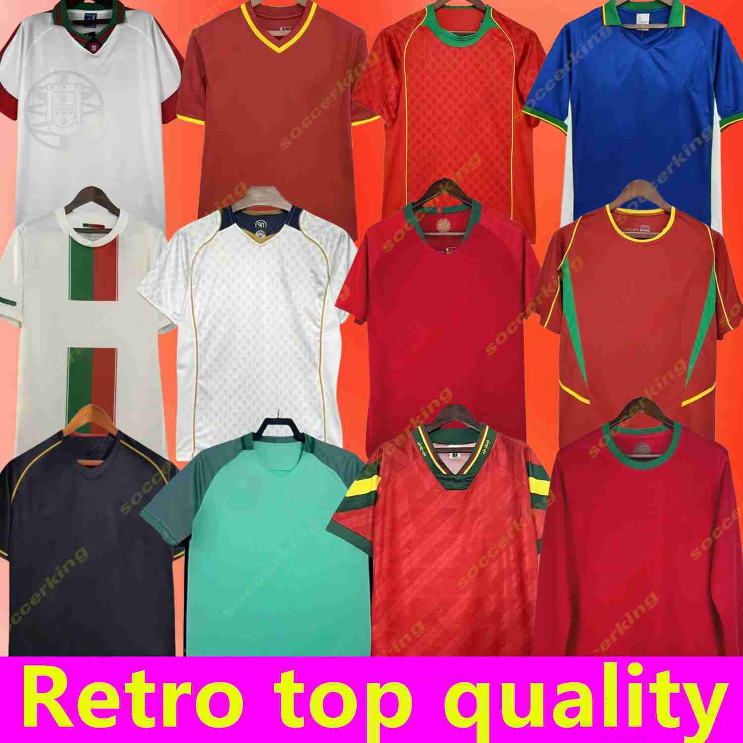 Retro classic 1998 1999 RONALDO soccer jerseys 2000 2002 2004 2006 2012 16 18 Portugal PAULETA RUI COSTA FIGO JMOUTINHO NANI PEPE QUARESMA MANICHE DEC