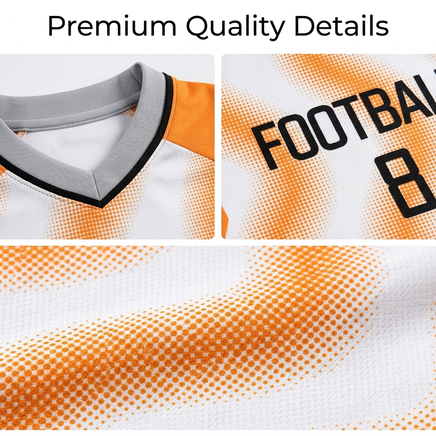 Custom Wave Stripe Soccer Jersey Set Men Quick Dry Football Uniform with Shorts Customizable Team Name Number Logo for Sports - view 8