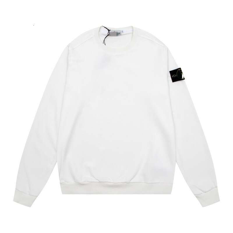 Classic Solid Color Round Neck Badge Long Sleeve Sweatshirt Designer stone jacket mens hoodie jumper badge sweatshirt hoodie men cargo pants Pullover 