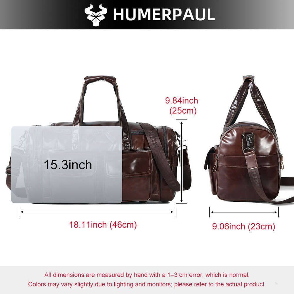 HUMERPAUL Cross-border Men's Genuine Leather Briefcase, Large Capacity First Layer Cowhide Business Travel Handbag SENYY