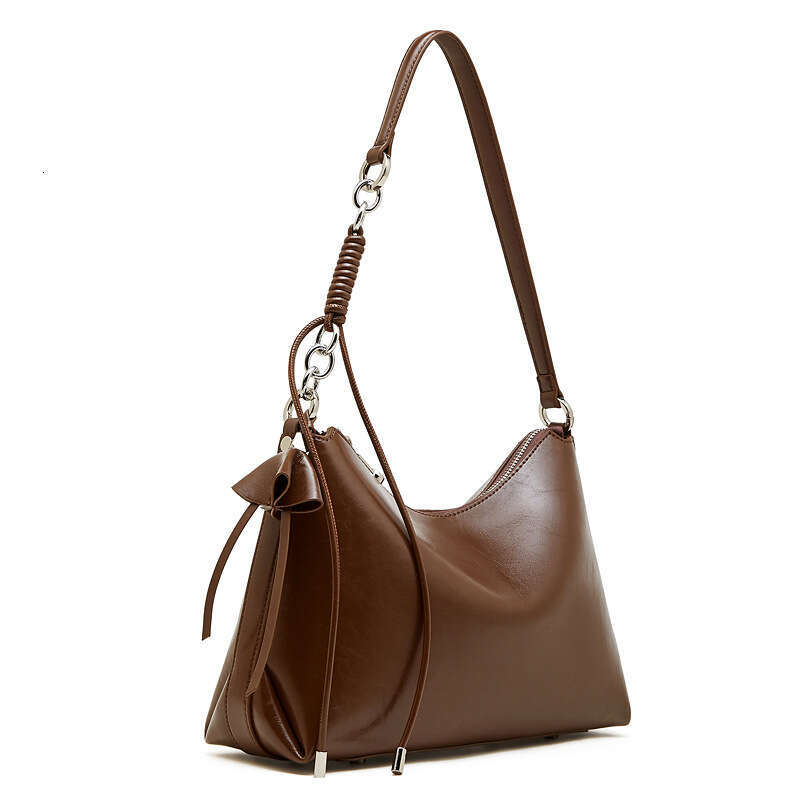 New Genuine Leather Women Single Shoulder Underarm Bag High End Pillow Style Large Capacity Casual Commute Crossbody Handbag SENYY