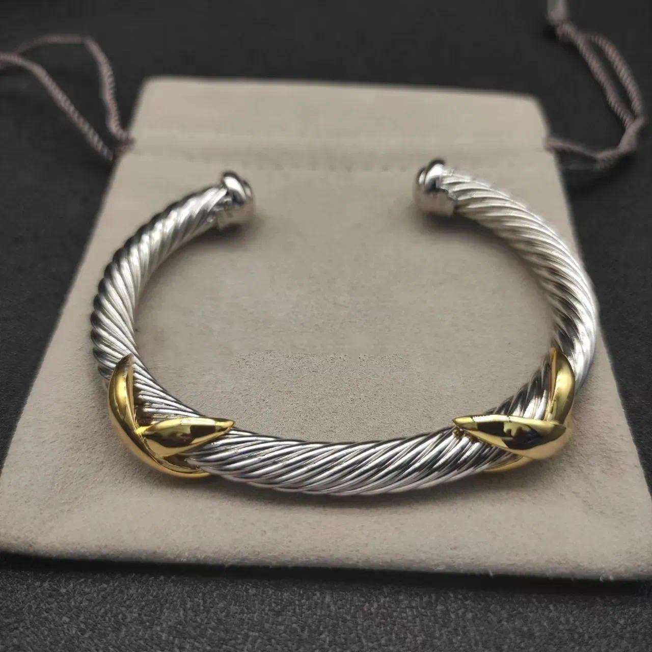 Designer Bracelet Fashion Twisted cuff Bracelet 925 Silver Gold Bangle Luxury Jewelry Pearl Women Men Cuff Bangle Gift High Quality