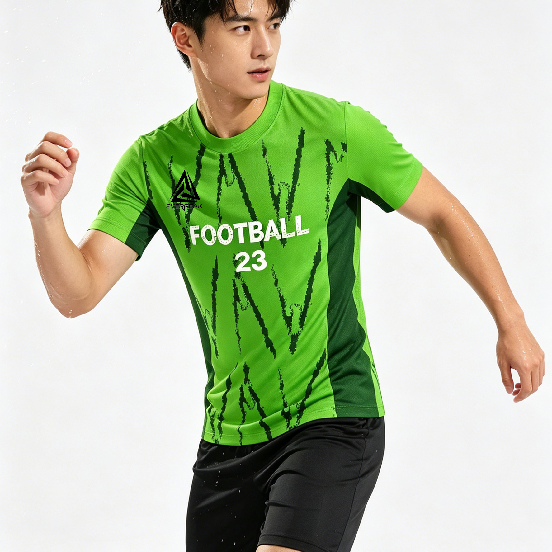 Custom Diagonal Line Soccer Jersey Set Men Quick Dry Football Uniform with Shorts Customizable Team Name Number Logo for Sports - view 3